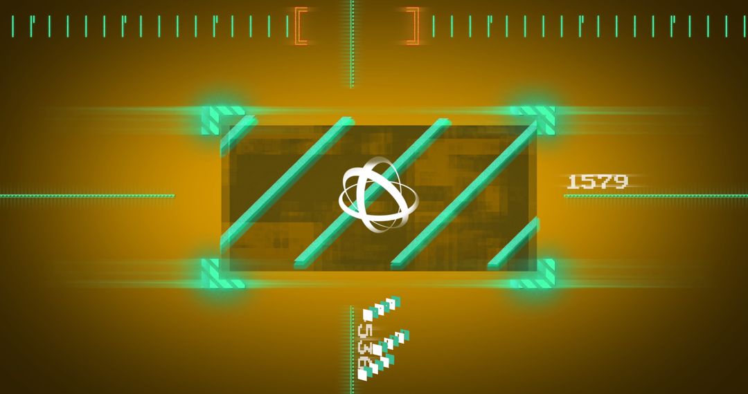 Futuristic Digital Interface with Data Processing Scans