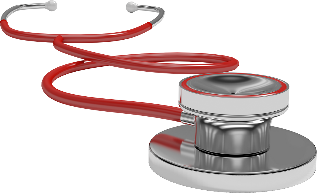 Red Doctor's Stethoscope Transparent Background in 3D Illustration - Download Free Stock Images Pikwizard.com