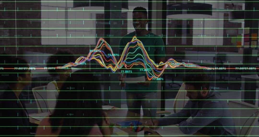 Professional Presentation with Data Graph Overlays for Team Collaboration