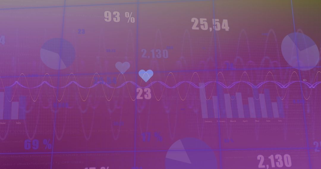 Abstract Financial Data Concept on Pink Background