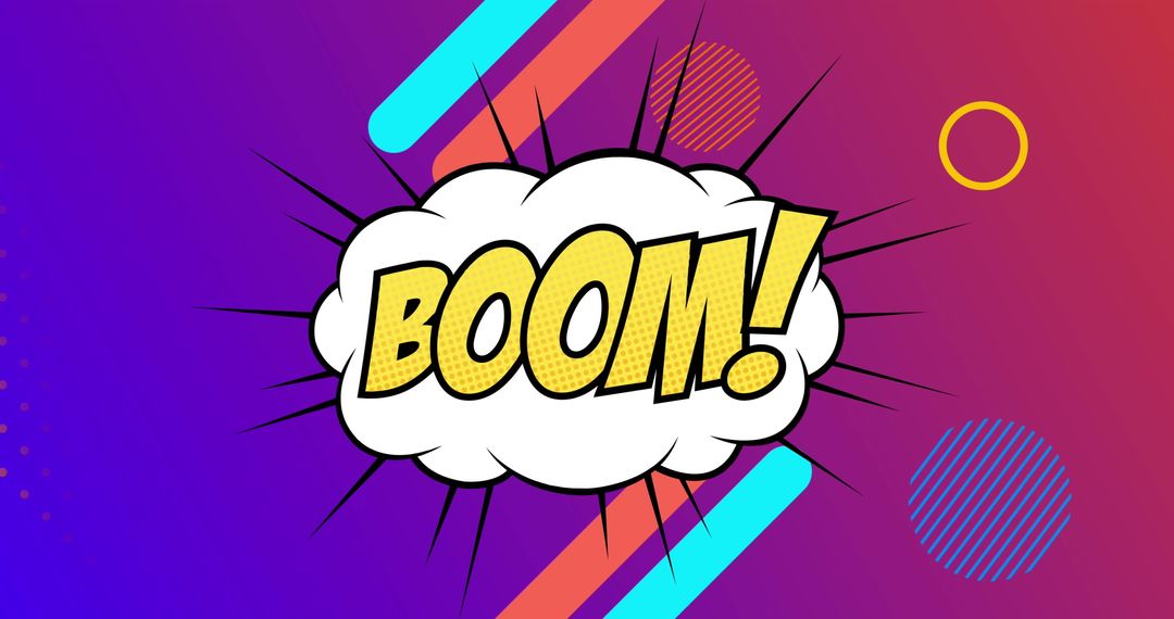 Comic Book Style BOOM Explosion with Geometric Accents