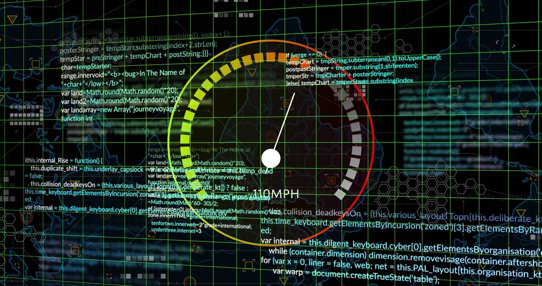 Futuristic Speedometer with Coding and Data Processing Theme - Free Images, Stock Photos and Pictures on Pikwizard.com