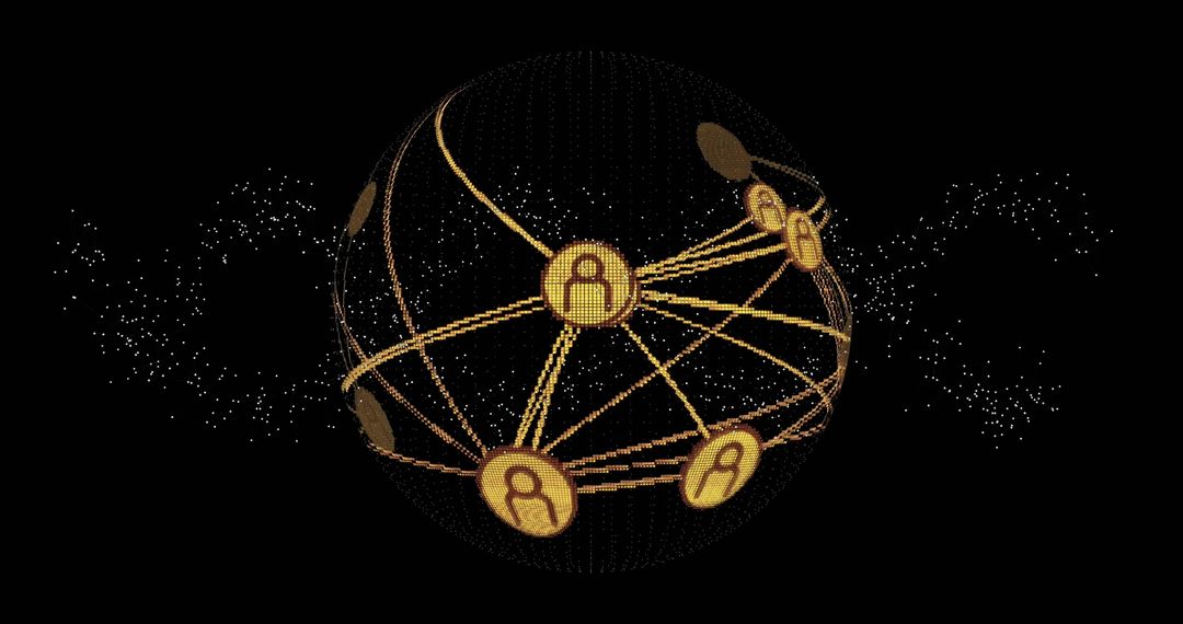 Futuristic Digital Globe with Glowing Network Nodes