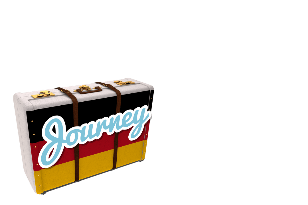 Colorful Travel Journey Suitcase with Transparent Background Illustration