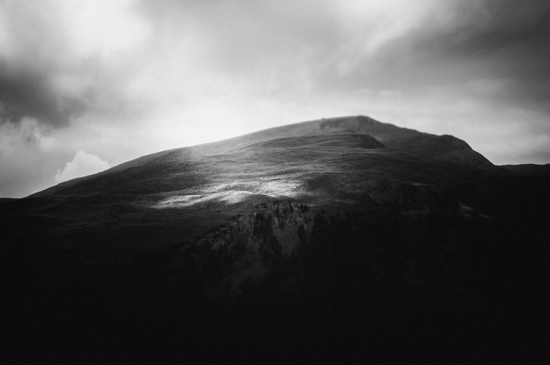 Dramatic Black and White Mountain Landscape with Clouds - Free Images, Stock Photos and Pictures on Pikwizard.com