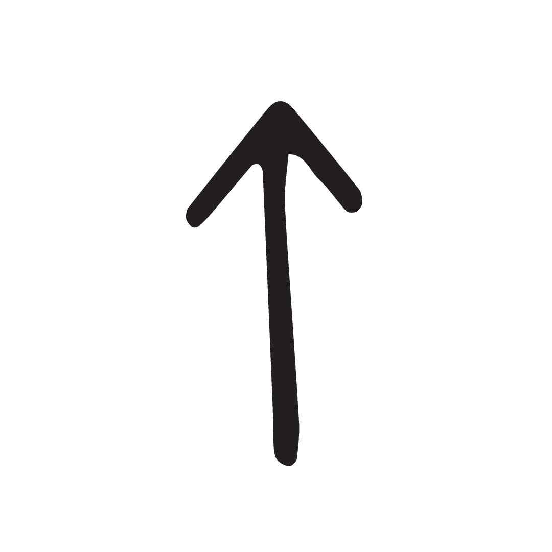 Simple Black Transparent Upward Arrow Icon on White