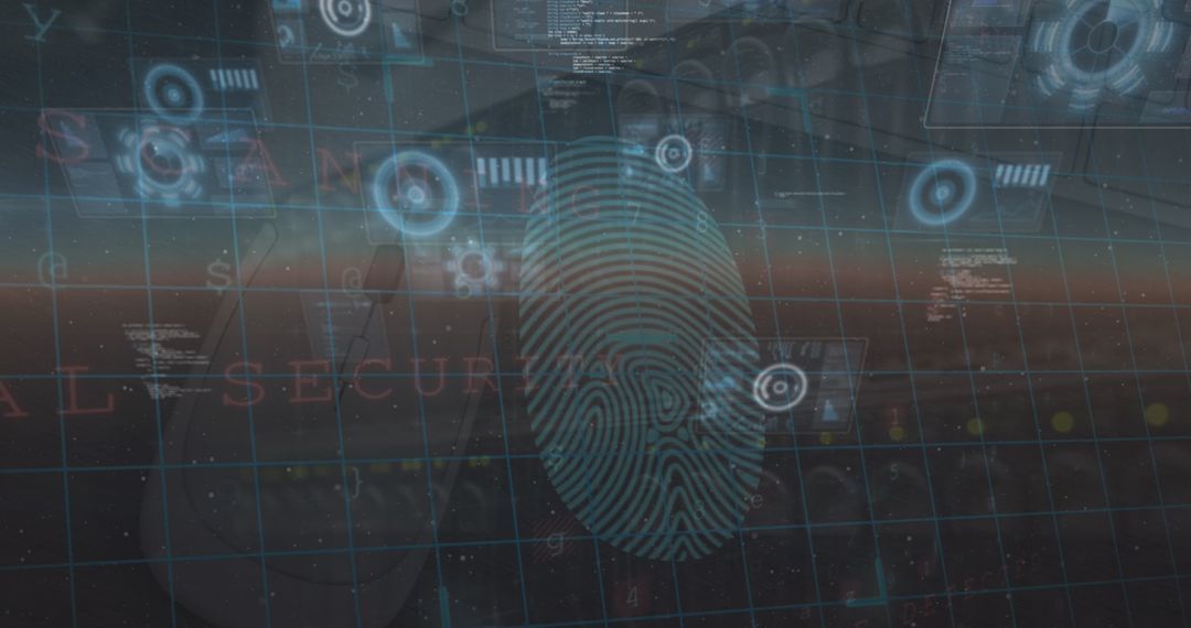 Digital Fingerprint and Data Interface Concept Background