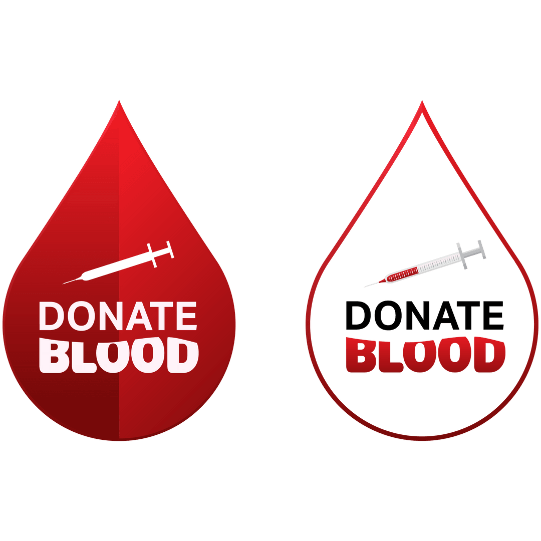 Transparent Blood Donation Icons Promoting Healthcare and Support