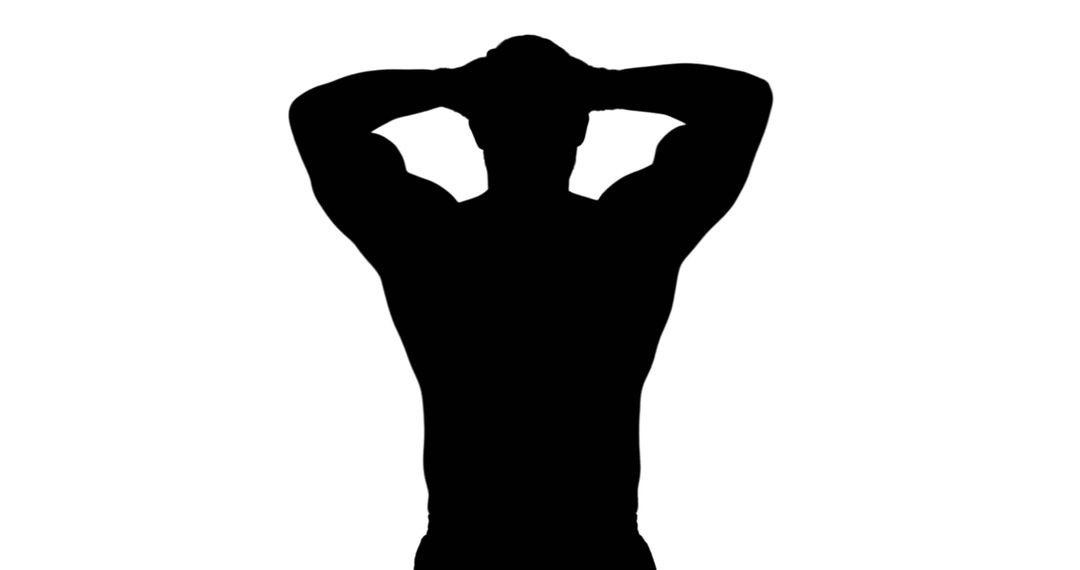 Silhouette of Man Stretching with Hands Over Head - Free Images, Stock Photos and Pictures on Pikwizard.com