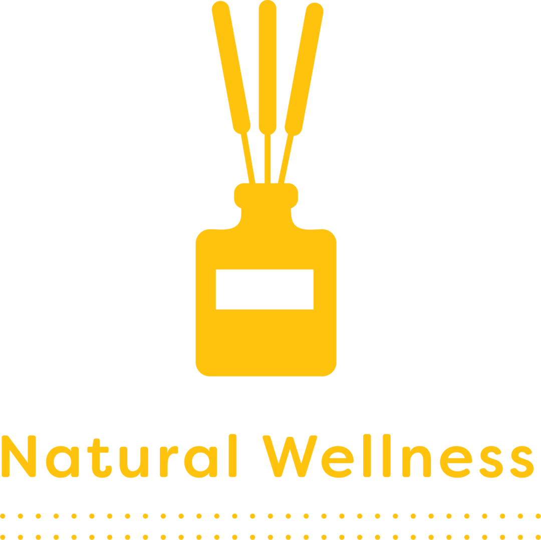 Natural Wellness Text with Aromatherapy Diffuser on Transparent Background