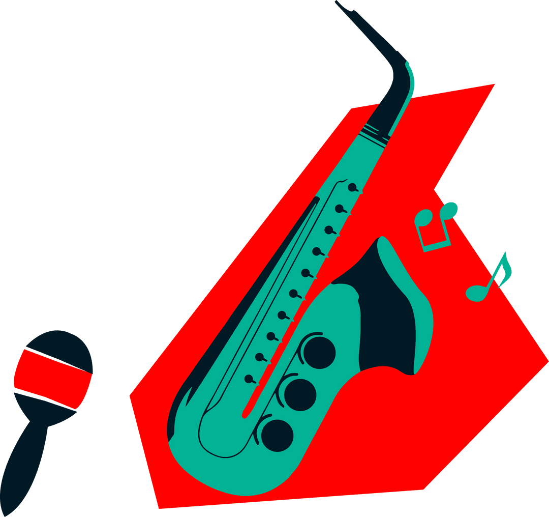 Transparent PNG Musical Instruments with Abstract Retro Design