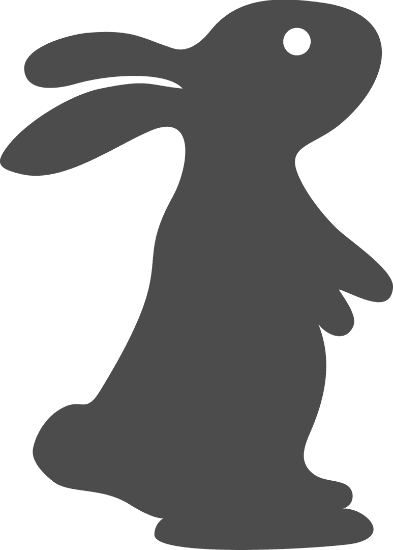 Easter Bunny Silhouette on Transparent Background