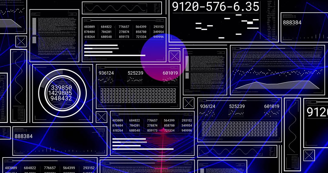 Futuristic Data Dashboard with Interactive Interface Visualization