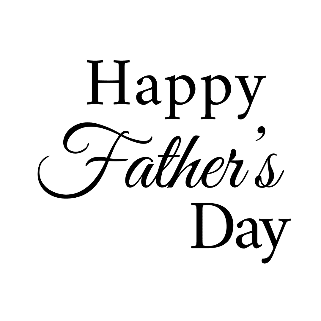 Father's Day Text on Transparent Background Celebrating Fatherhood