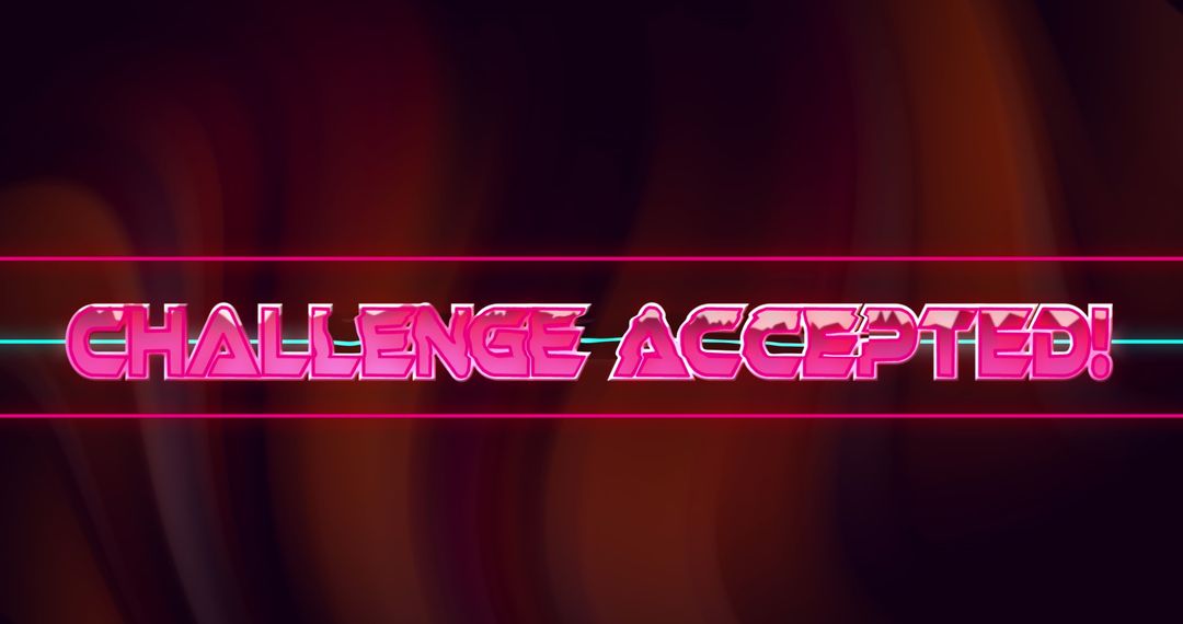 Glitch Effect Challenge Accepted Text with Digital Wave