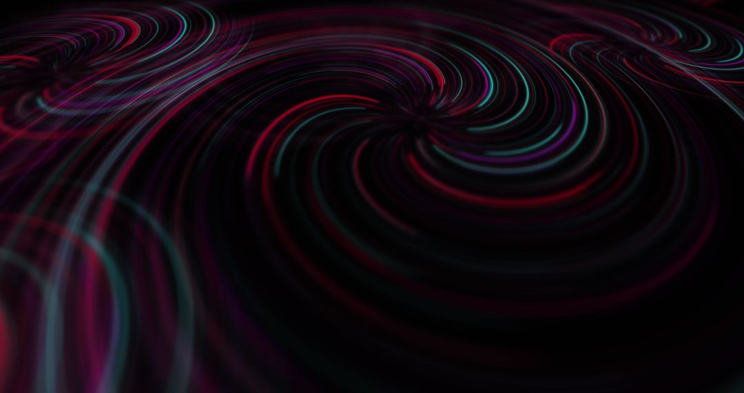 Dynamic Swirling Neon Patterns on Black Background