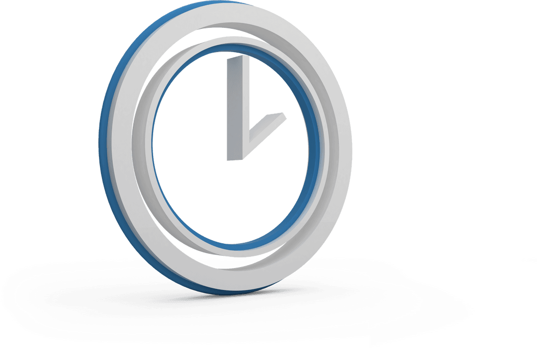 Minimalist Transparent Clock Icon 3D Illustration