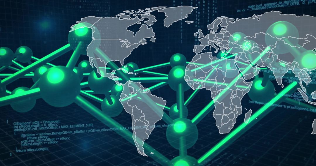 Global Data Transfer Connecting on World Map Illustrating Connectivity