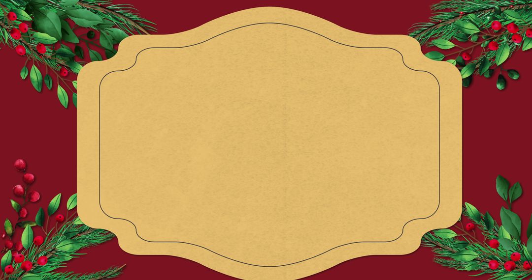 Festive christmas invitation background with greenery and copy space