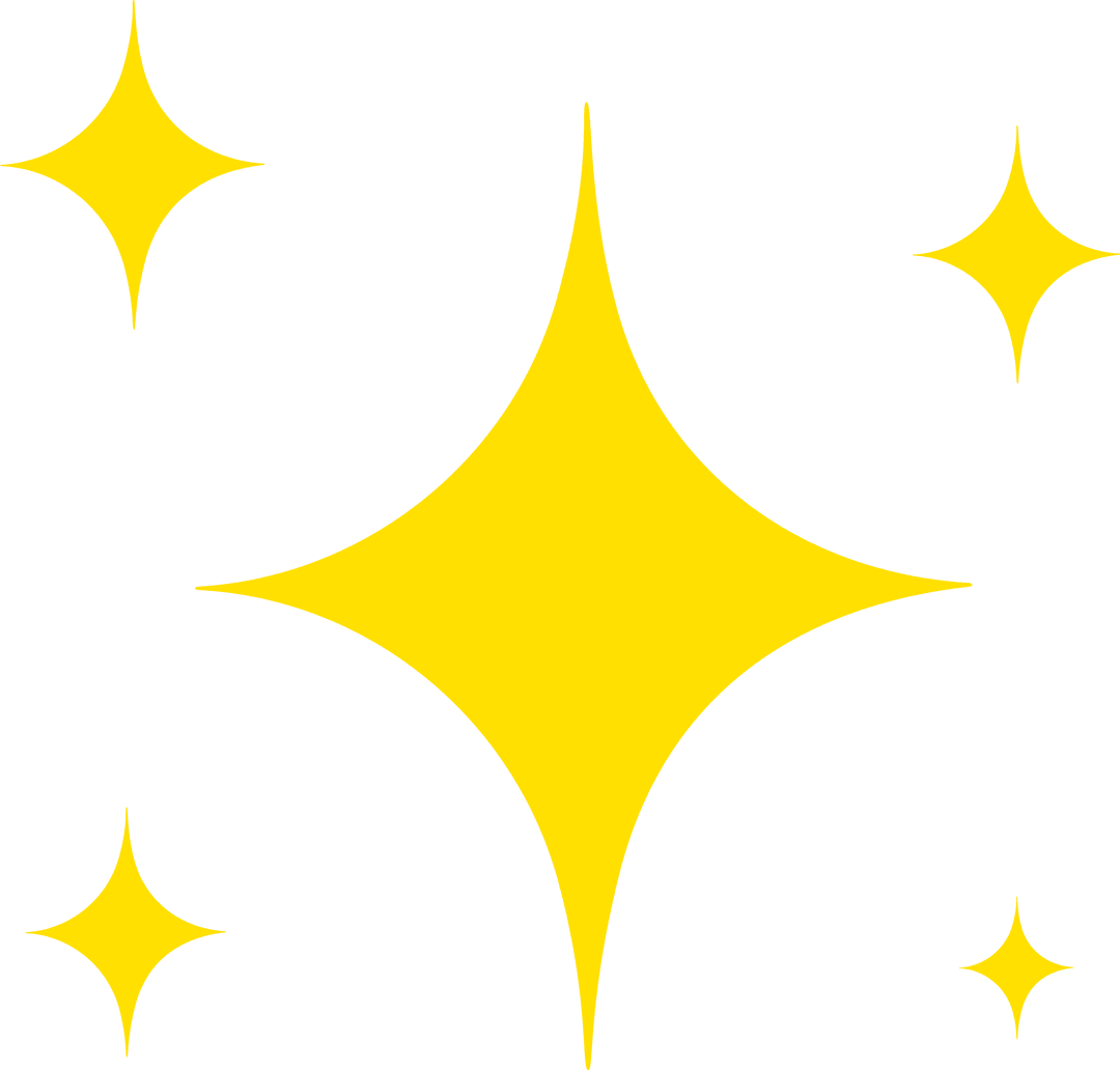 Yellow Shimmering Sparkles on Transparent Background