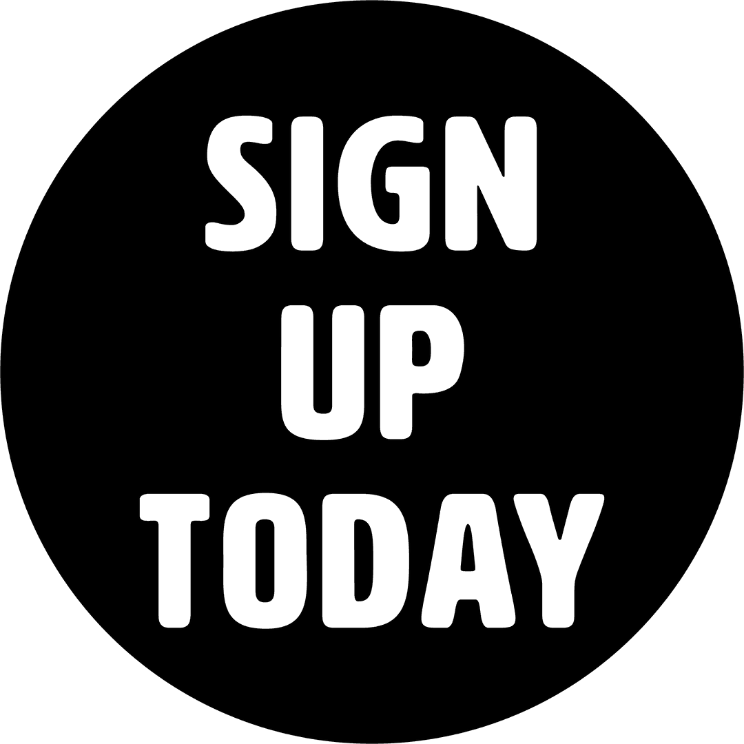 Sign Up Today Black Circle on Transparent Background