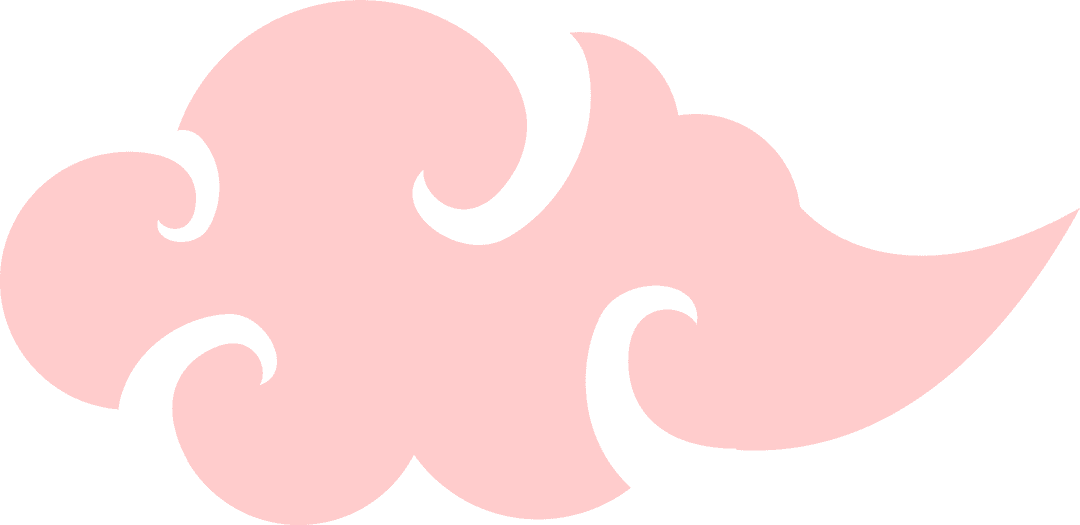 Vibrant Red Swirling Cloud on Transparent Background Minimalist Icon