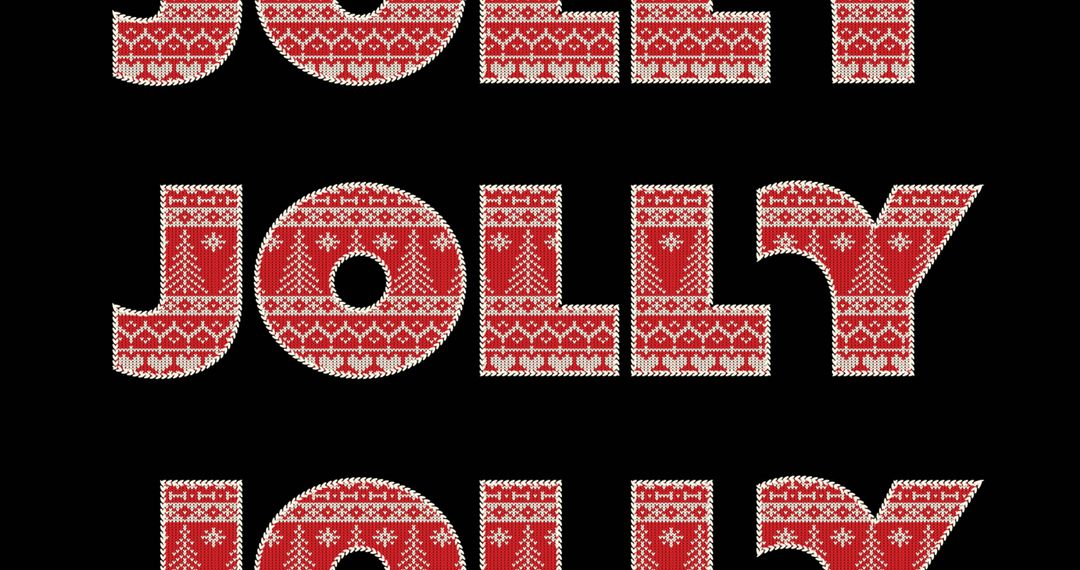 Jolly Text in Festive Nordic Knit Pattern