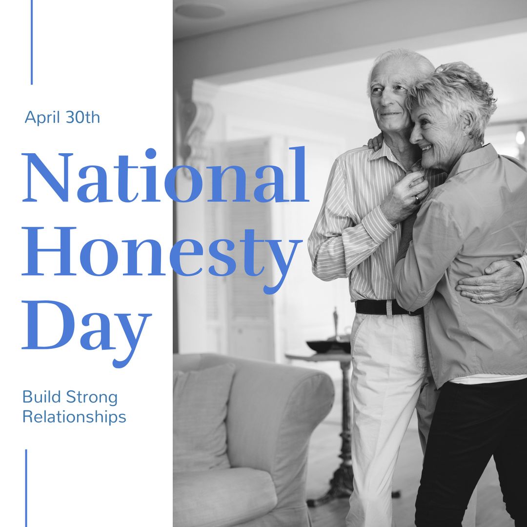 Elderly Couple Embracing at Home for National Honesty Day