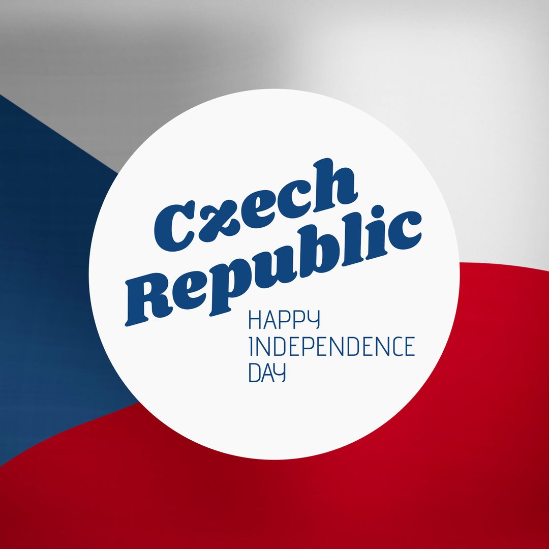 Czech Republic Independence Day Celebration Graphic with National Flag - Download Free Stock Templates Pikwizard.com