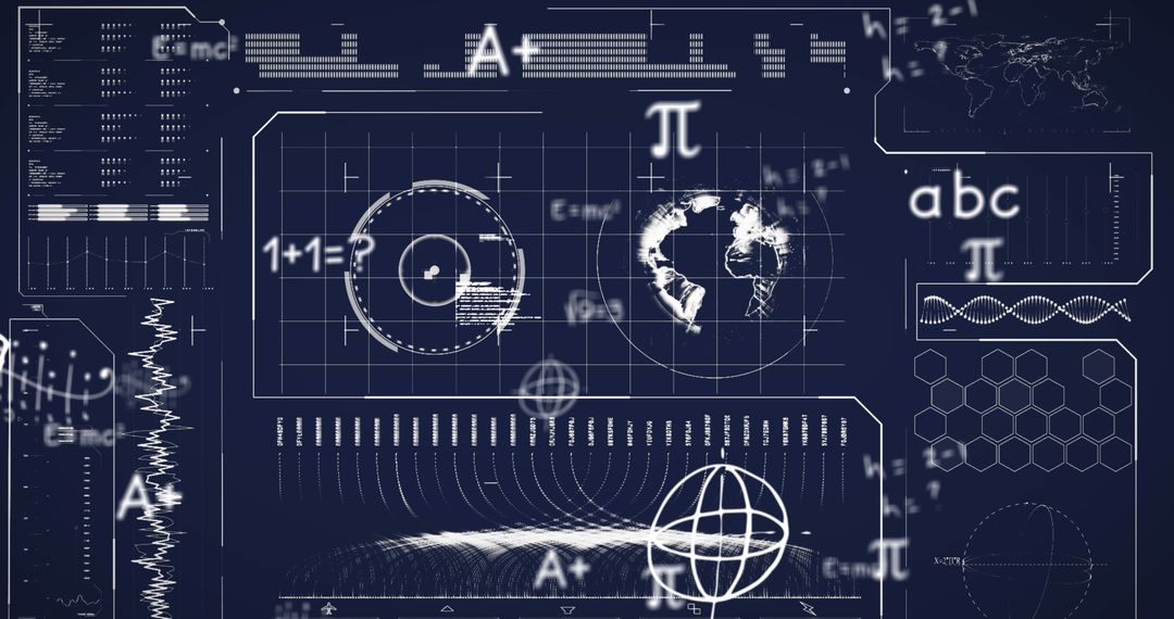 Abstract mathematical equations on digital interface