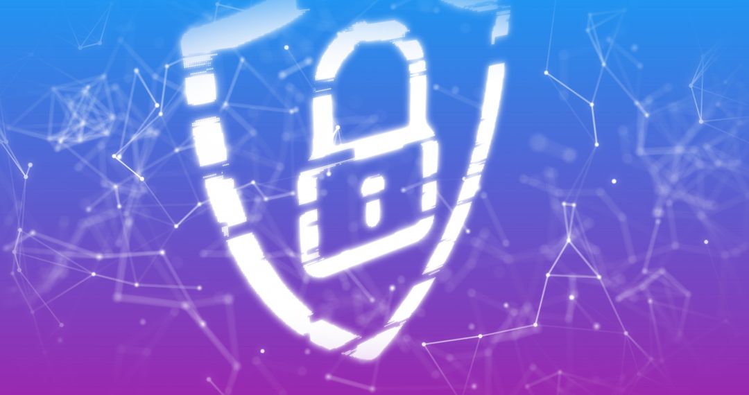 Digital Security Concept with Padlock and Network Web