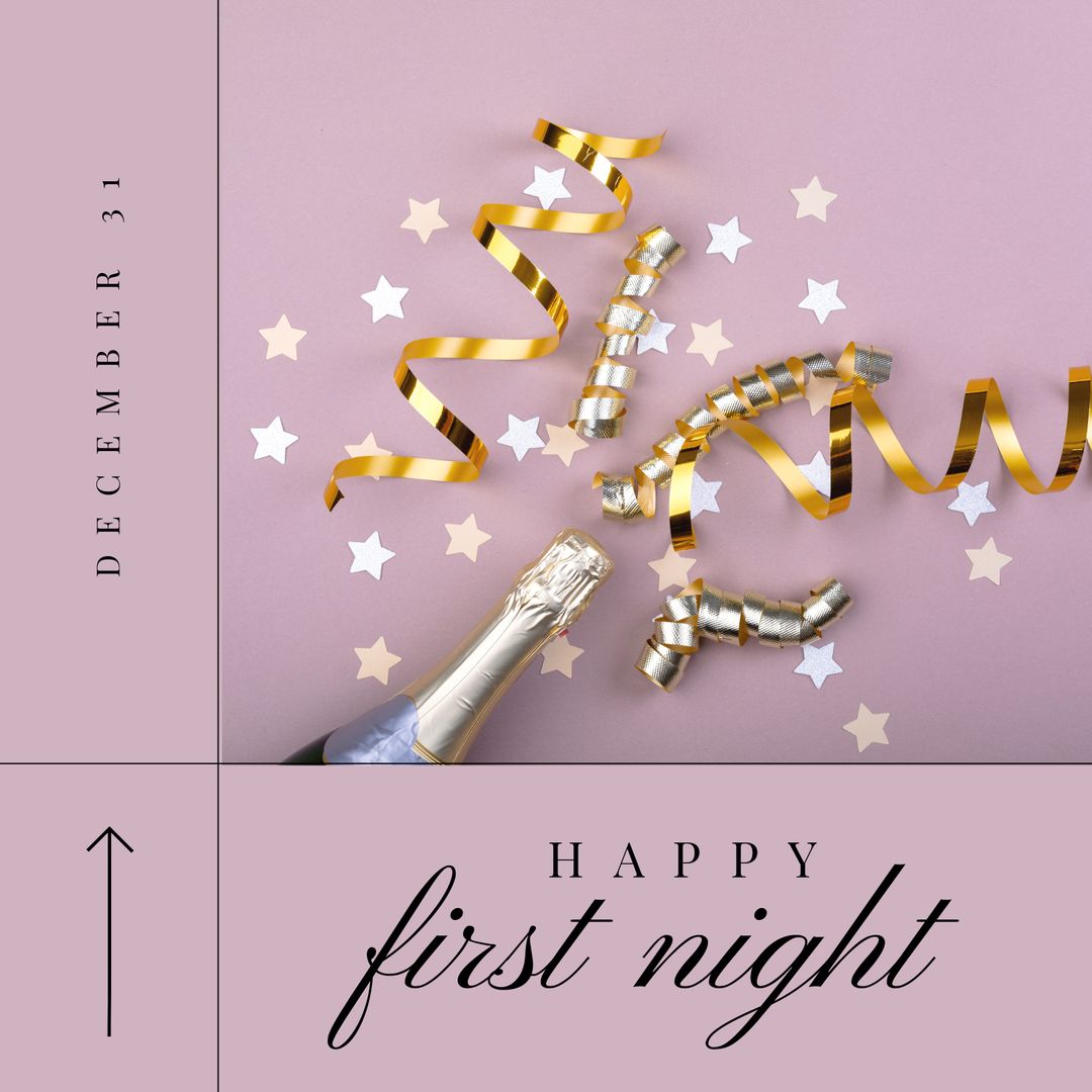 Elegant First Night Celebration with Champagne and Festive Decorations