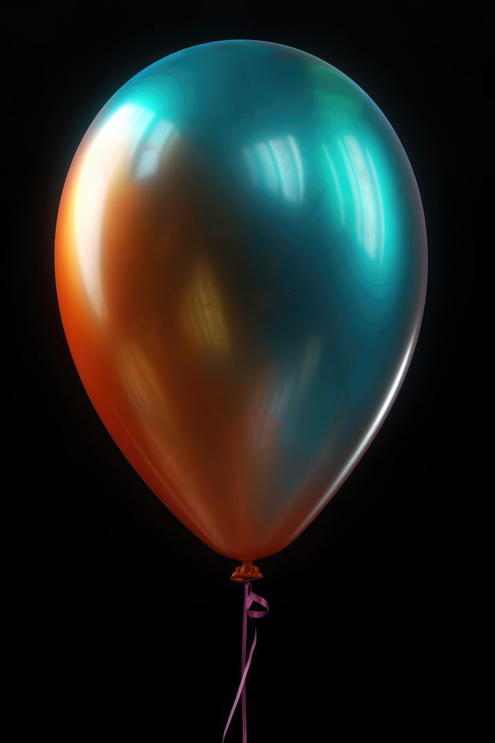 Close-Up of Vibrant Multicolored Balloon in Dark Studio - Free Images, Stock Photos and Pictures on Pikwizard.com