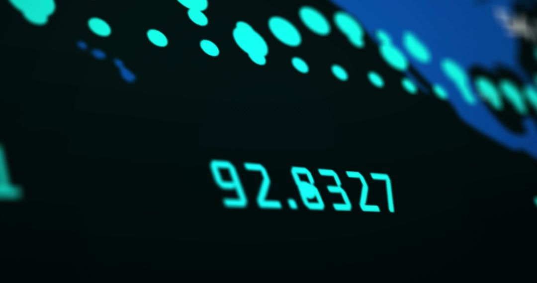 Digital Data Processing with Futuristic Blue Numbers