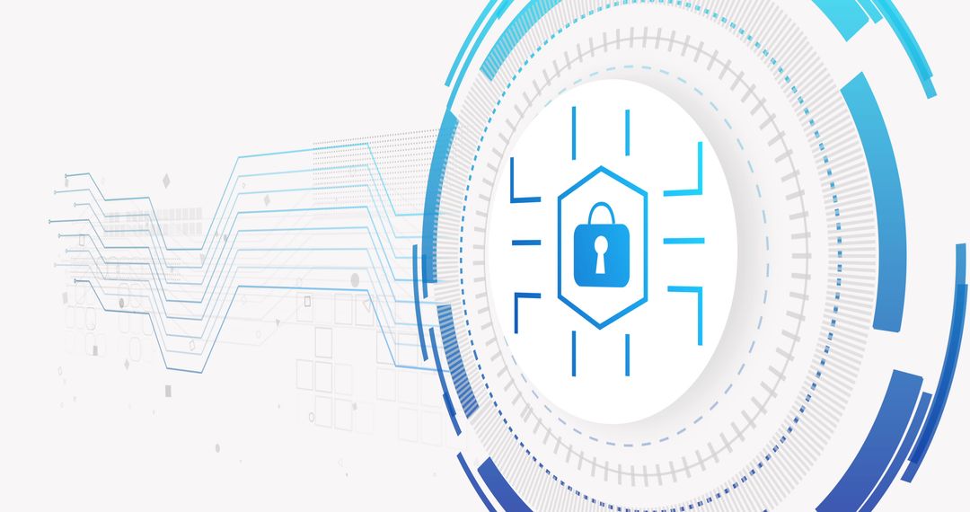 Digital Network Security with Padlock Icon Conceptual Design