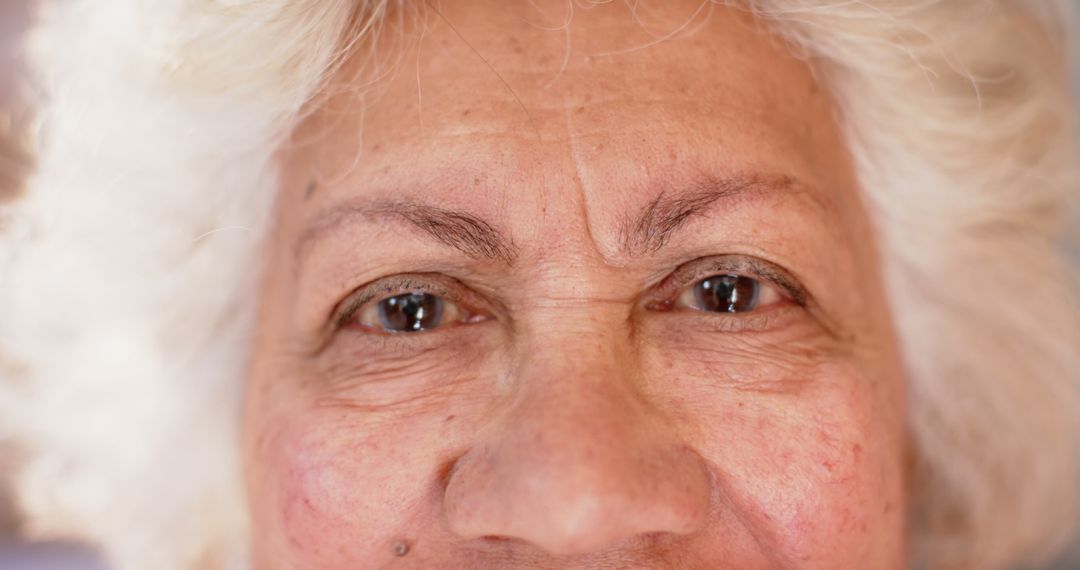 Close-Up of Elderly Woman's Wrinkled Face with Soft Smile - Free Images, Stock Photos and Pictures on Pikwizard.com