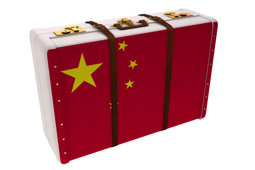 Chinese Flag Suitcase on Transparent Background - Nationality Travel Vacation Concept - Download Free Stock Images Pikwizard.com