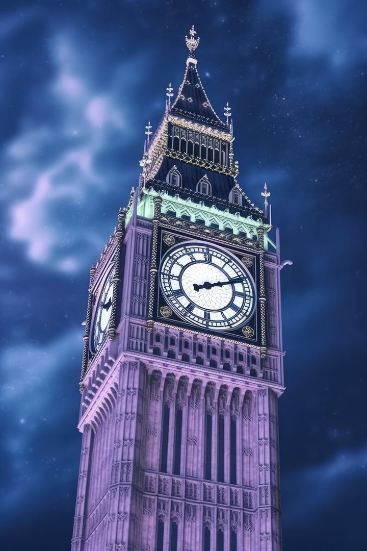 Lit big ben tower in london at night, created using generative ai technology - Free Images, Stock Photos and Pictures on Pikwizard.com
