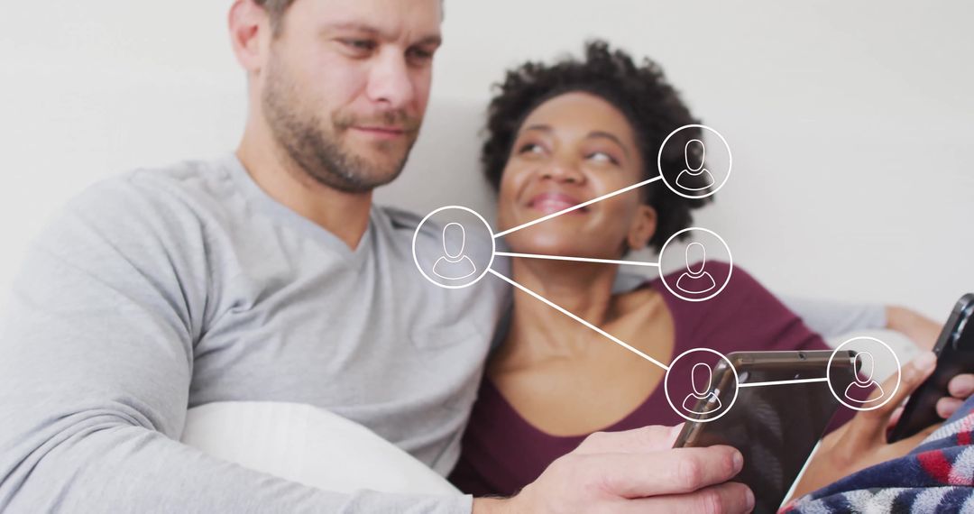 Couple Enjoying Digital Connectivity at Home
