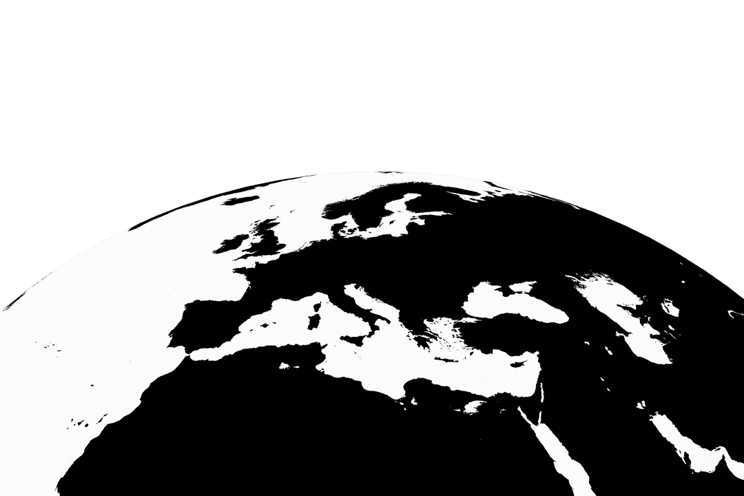 Black and White Digital Globe Illustration, Transparent Background