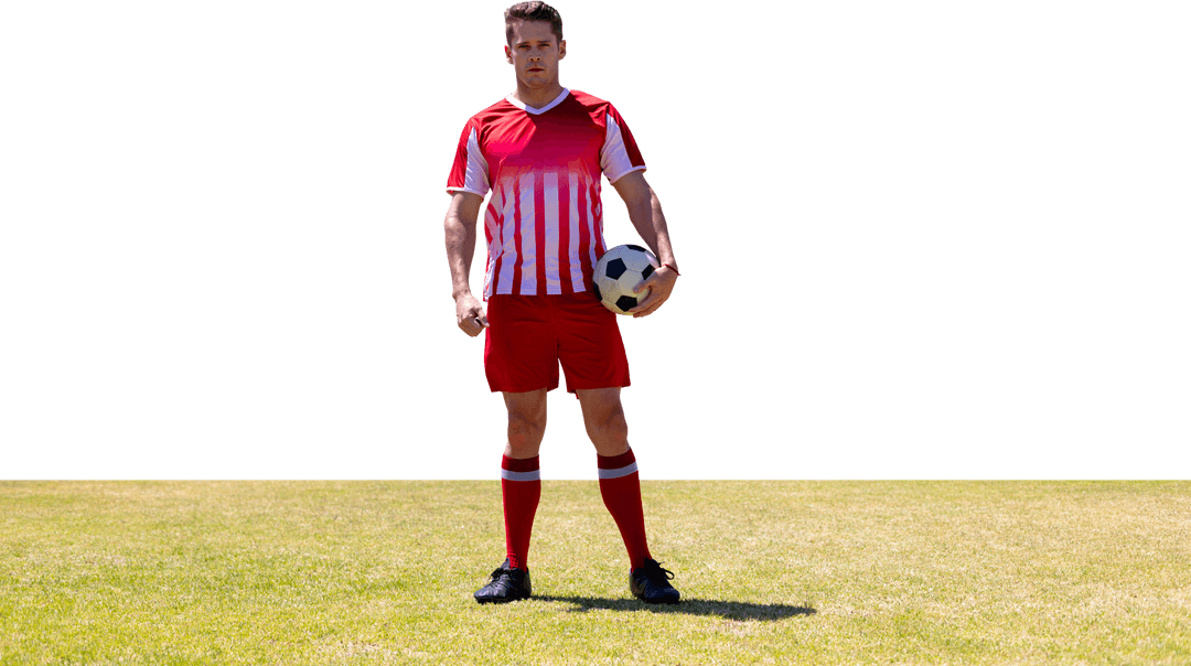 Transparent Soccer Player with Ball on Isolated Background