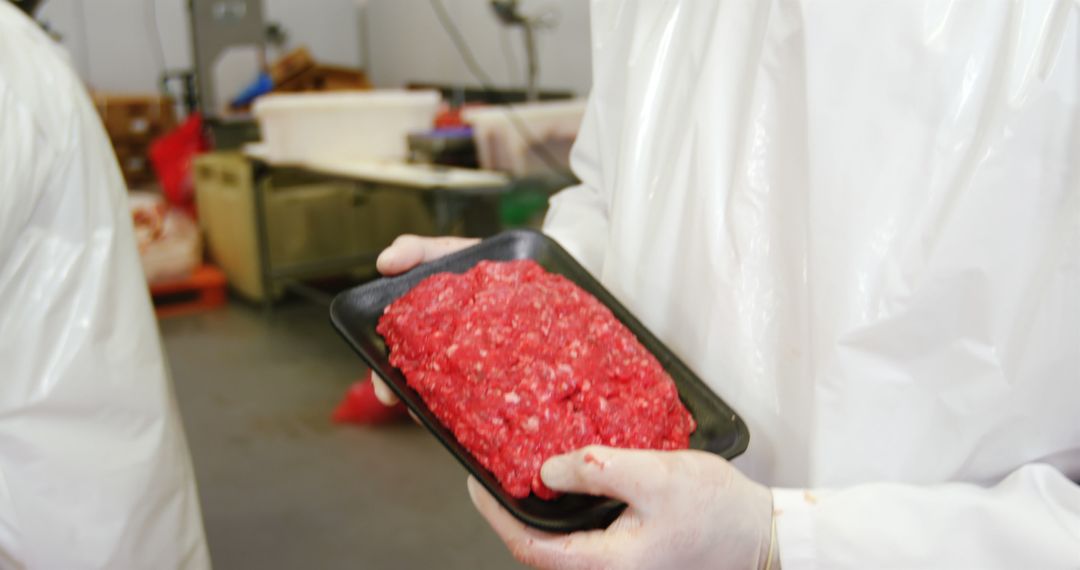 Butcher Holding Packaged Minced Meat in Shop - Free Images, Stock Photos and Pictures on Pikwizard.com