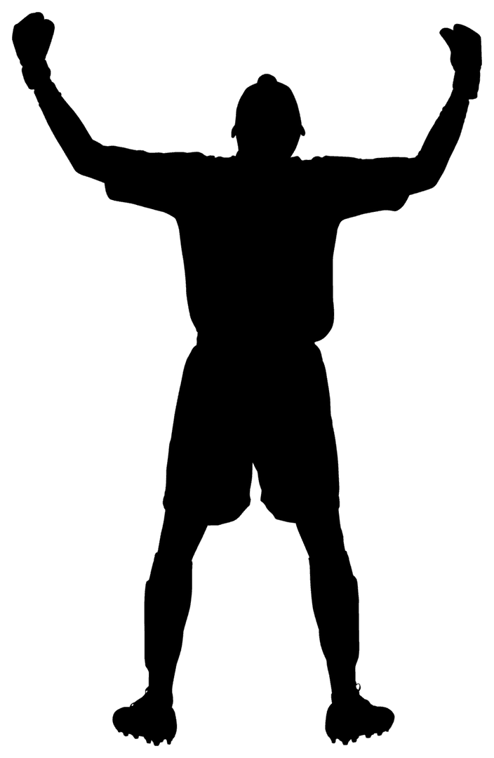 Transparent Silhouette of Male Football Player Action PNG