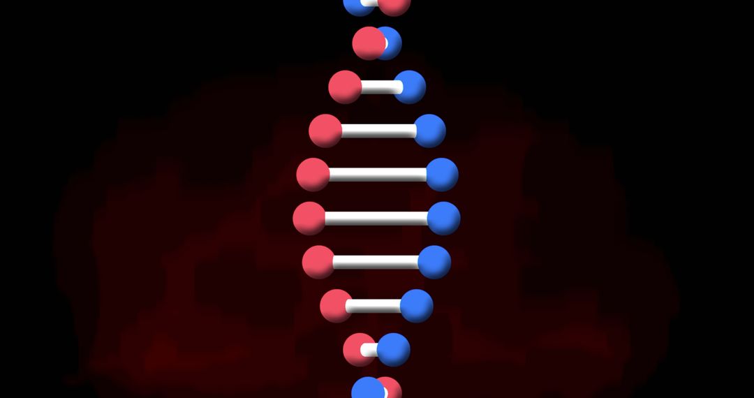 Spinning DNA Strand on Red and Black Gradient