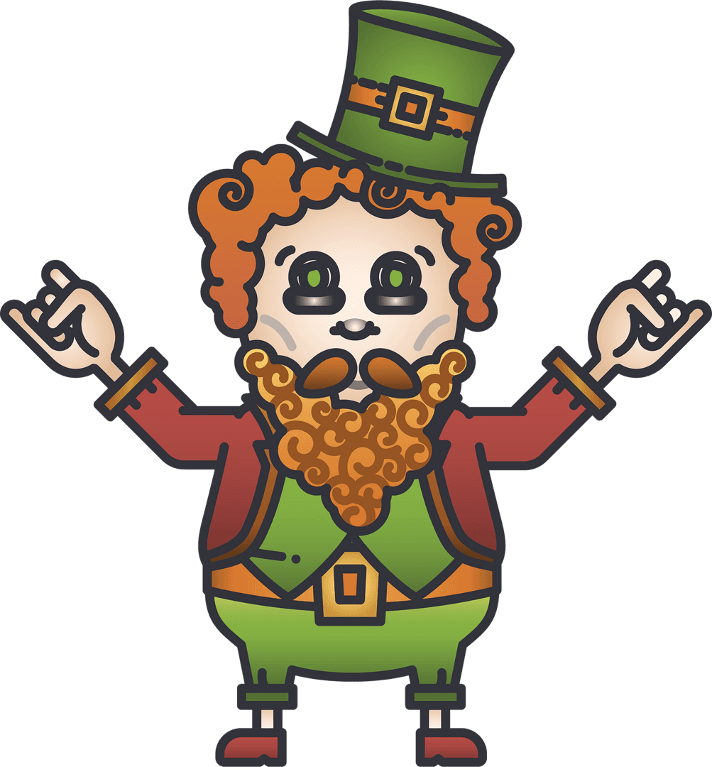 Cartoon Ginger Character Illustration on Transparent Background