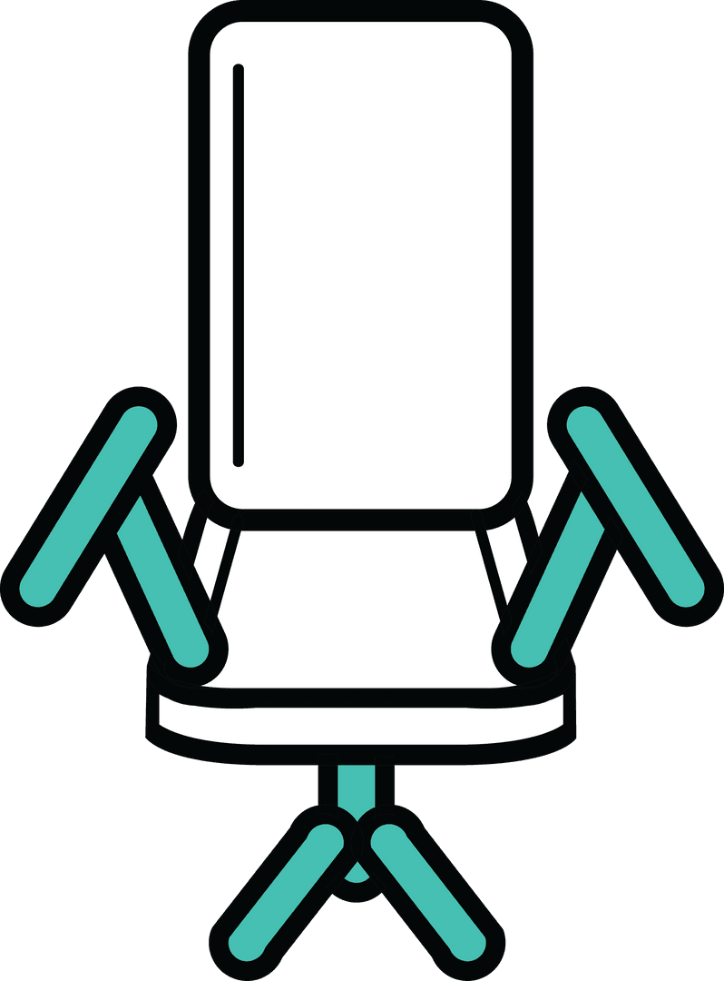 Digital Illustration of Office Chair on Transparent Background