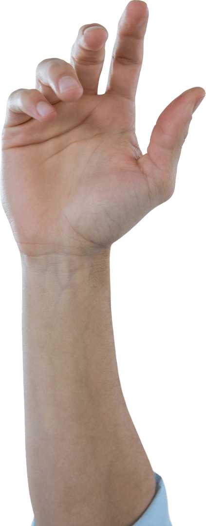 Transparent Arm Pretending to Touch Air Screens