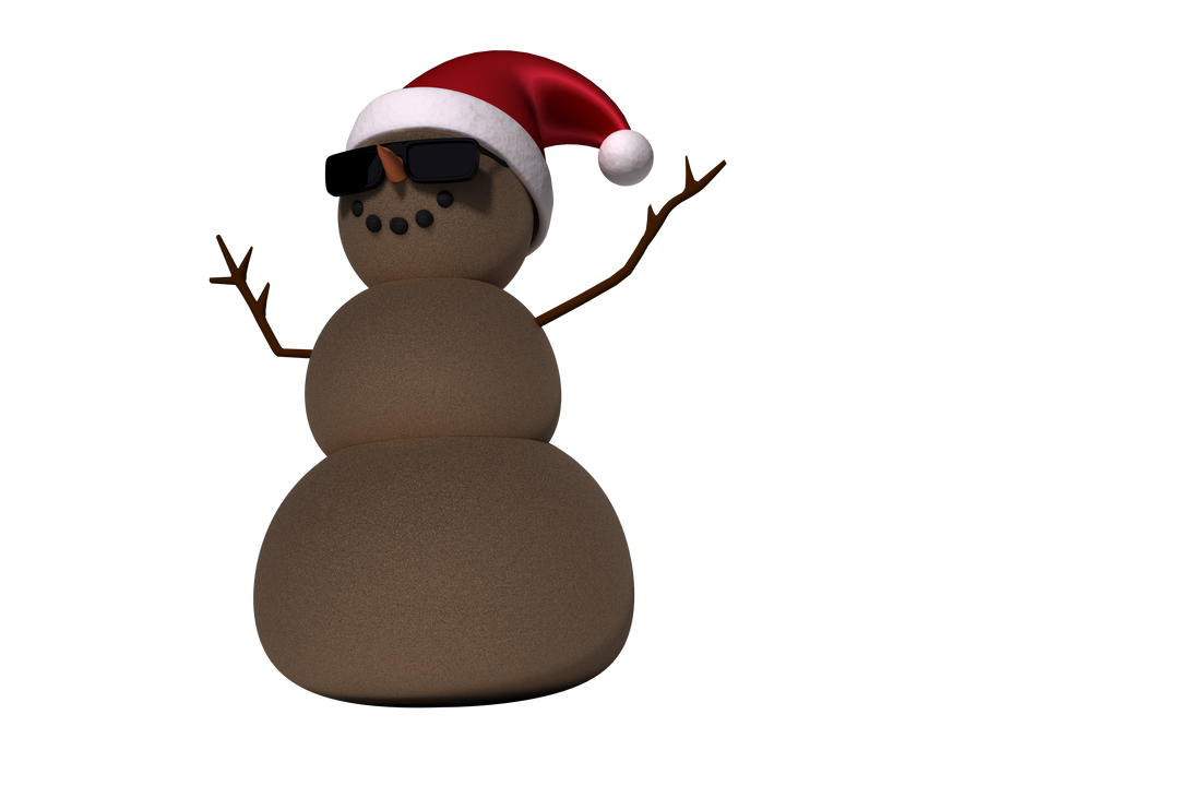 Cool Snowman Wearing Santa Hat on Transparent Background - Download Free Stock Images Pikwizard.com