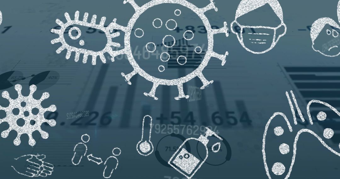 Coronavirus Icons Overlayed on Health Dashboard