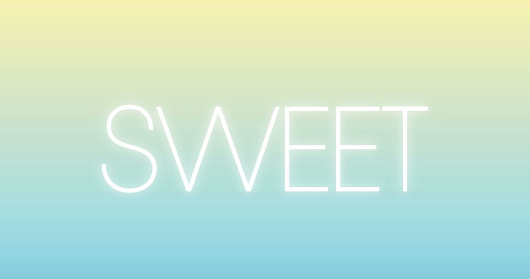 Pastel Neon Text 'Sweet' on Gradient Background